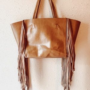 Vegan Leather Fringe Purse